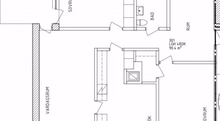 Lägenhet, 3 rum, 91 m2